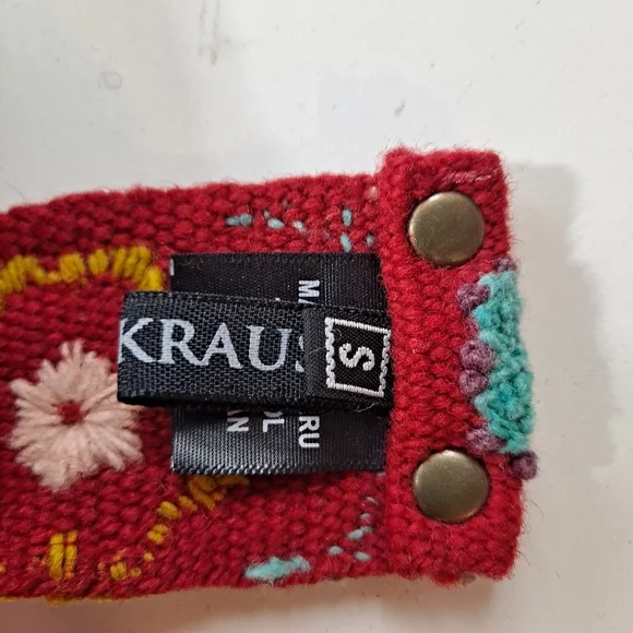 Jenny Krauss Red Wool Floral Embroidered Belt